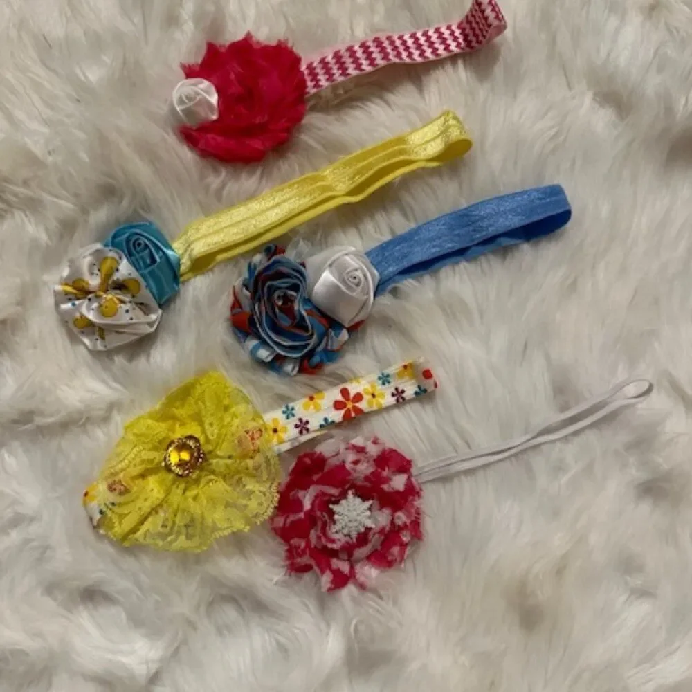 Bundle (5) of Simple Flower on FOE Headband  HB8301  Handmade NWT Boutique